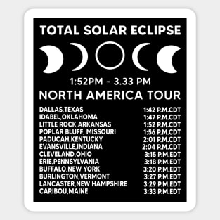 2024 total solar eclipse April 8th Path Of The Eclipse North America Tour State Totality Sticker